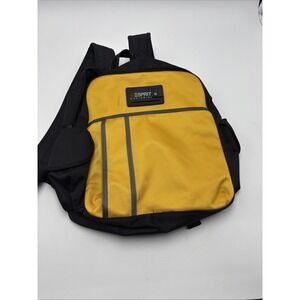 Vintage Espirit Worldwide Backpack Yellow Black Nylon Midsize School Work Travel